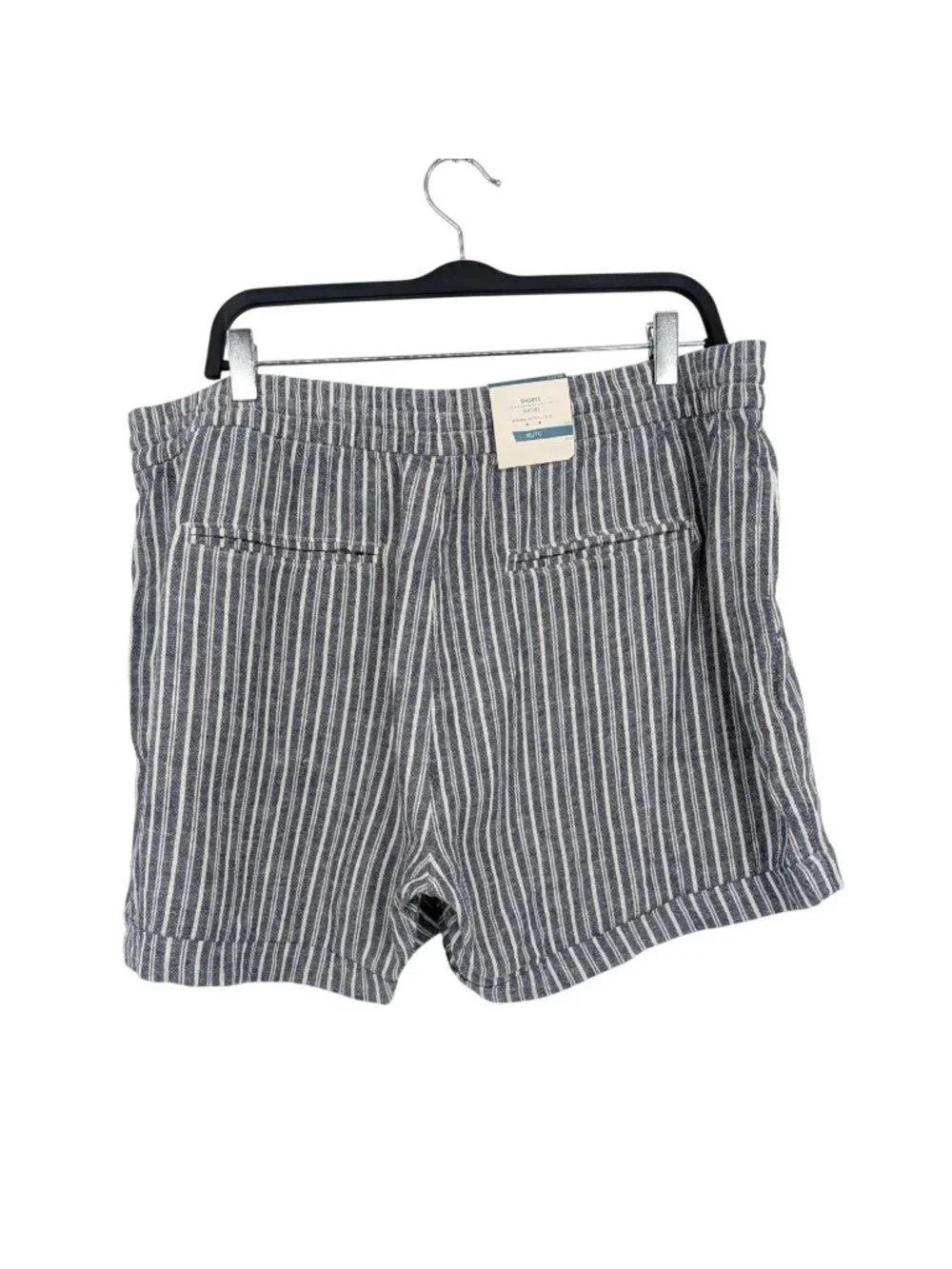 Old Navy Linen Blend Striped Pull On Shorts Drawstring Mid Rise Coastal X Large